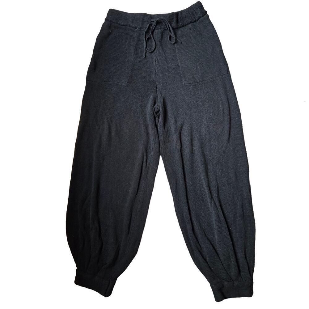 Free People Beach Black Knit Jogger Waist Type Pants